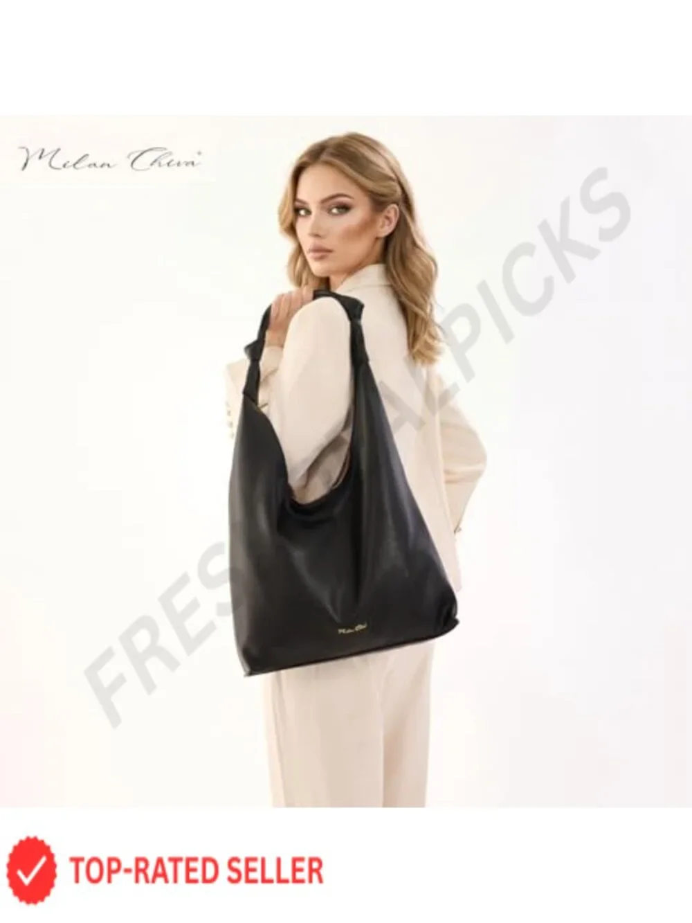 Elegant Vegan Leather Hobo Bag - Lightweight Large Shoulder Tote with